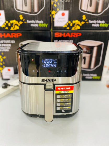 Sharp Air Fryer 8L Family Size XL - Digital Touch Control with Rapid Air Technology.