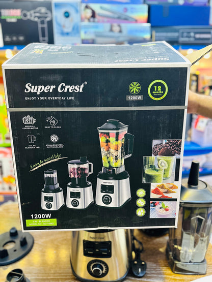 Super Crest 3-in-1 Kitchen Appliance Set - Blender, Food Processor & Coffee Grinder