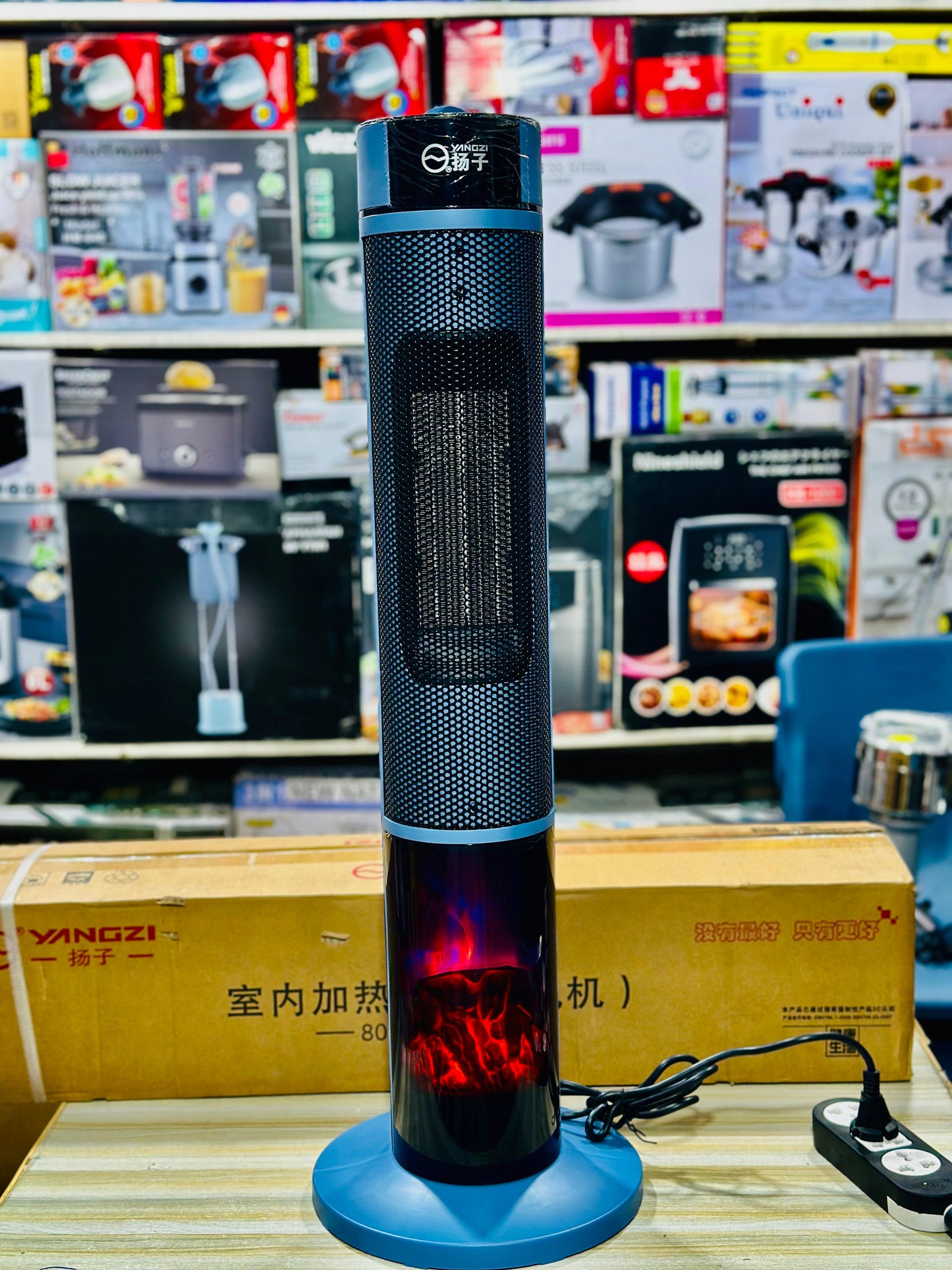 Tower Heater with Flame Effect - Indoor Space Heater